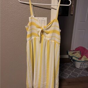 Yellow and White Striped Sundress